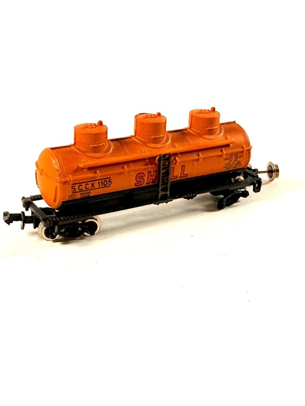 Life Line N Scale 7764 Shell 3-Dome Tank Car SCCX 1105 Orange/Black Train Model